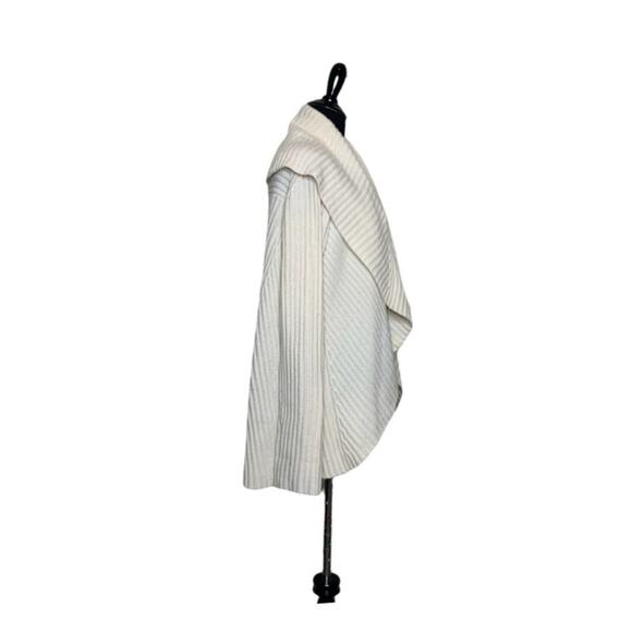 Neiman Marcus cream cashmere shawl collar open front cardigan size small - Picture 8 of 9